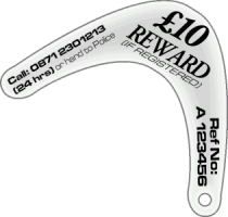 Boomerang Tag for the Nissan Cube and Nissan Cubic Owners Club members.